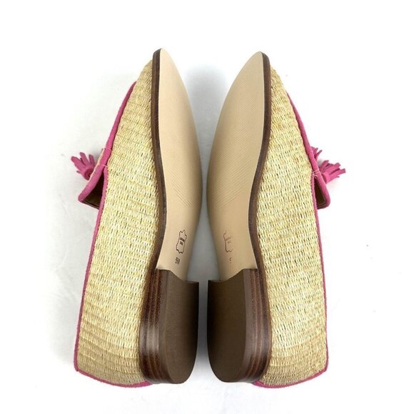 Talbots Leighton Loafer 5 Woven Tasseled Pink Tan Slip On Shoes Womens New - Picture 7 of 10